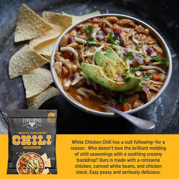 Fire Smoke Society White Chicken Chili mélange chili lot 12 crémeux