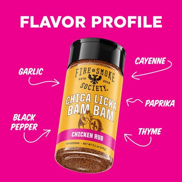 Fire Smoke Society Chica Licka Bam Bam rub poulet 5,1 oz cajun