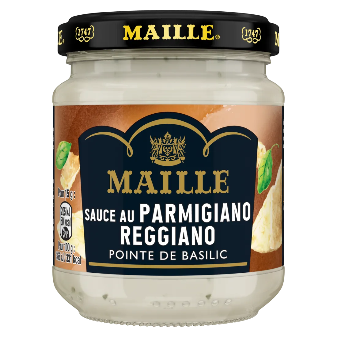 Maille Parmigiano sauce basilic pot verre 190 g