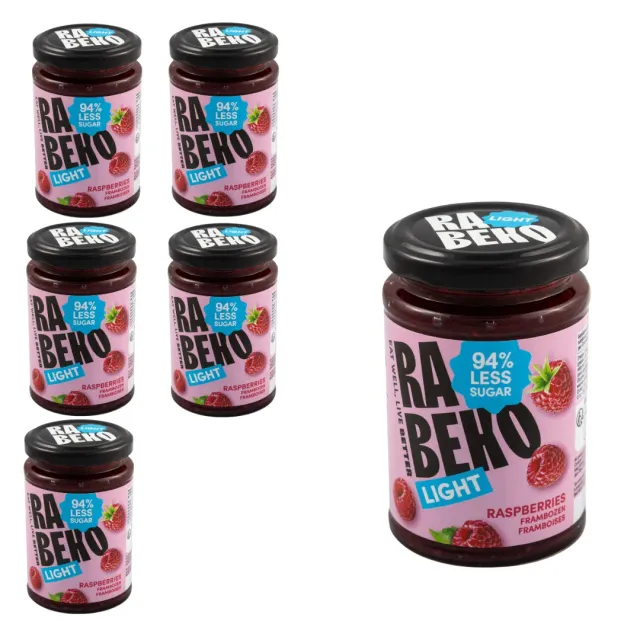 Rabeko Light Jam confiture framboise 6x230g sans sucre