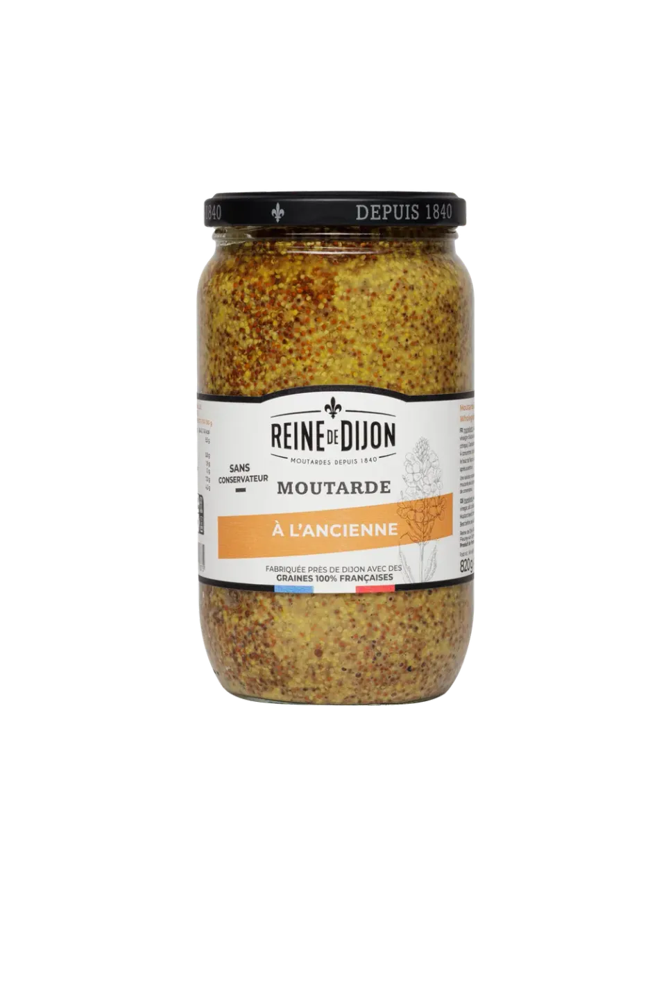 Reine de Dijon moutarde à l'ancienne douce aux grains