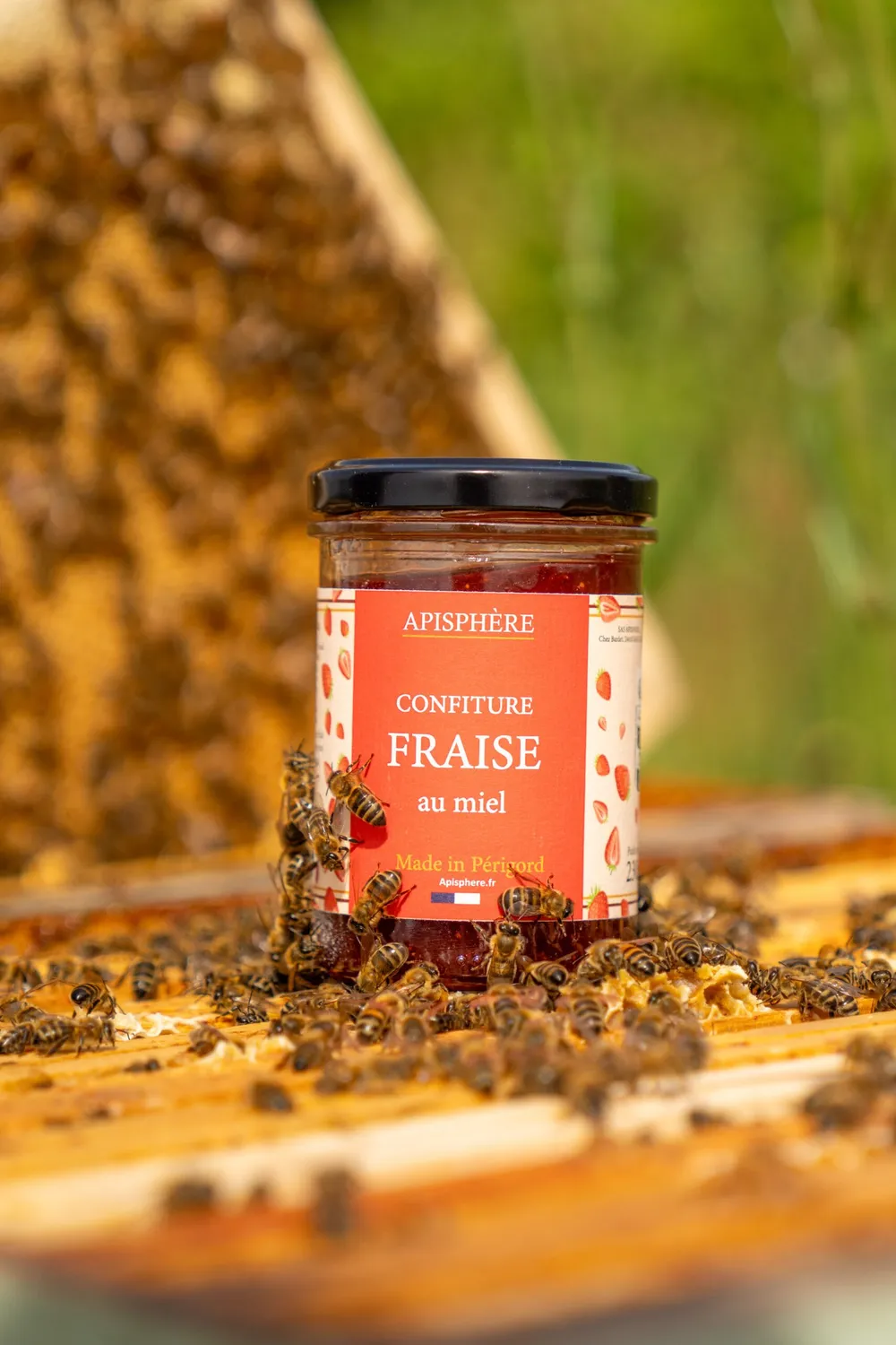 Apisphere Confiture de Fraise au Miel pot 230g fruitée