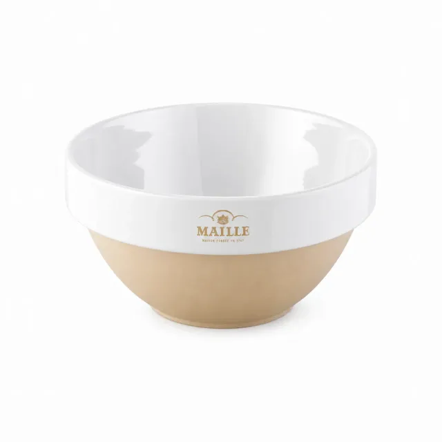 Maille x Digoin saladier grès émail blanc artisanal