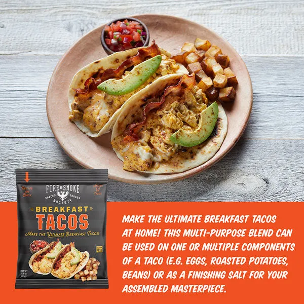 Fire Smoke Society Breakfast Taco assaisonnement mexicain 12 sachets ancho