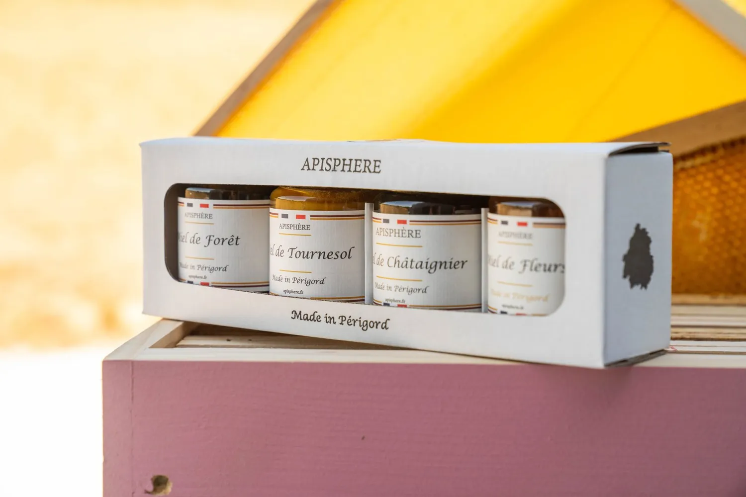 Apisphere Coffret dégustation miels du Périgord 4x120g
