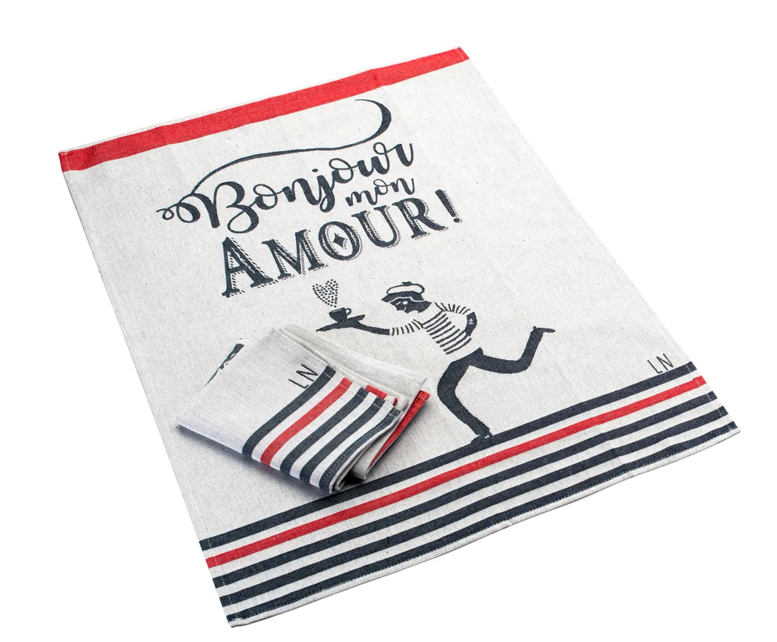 Maille Torchon coton Bonjour mon amour garçon épais