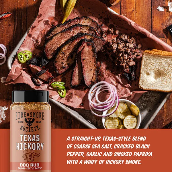Fire Smoke Society Texas Hickory rub bœuf porc poulet fumé