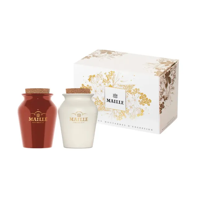 Maille Duo Douceur coffret 2 moutardes 2x125g miel romarin
