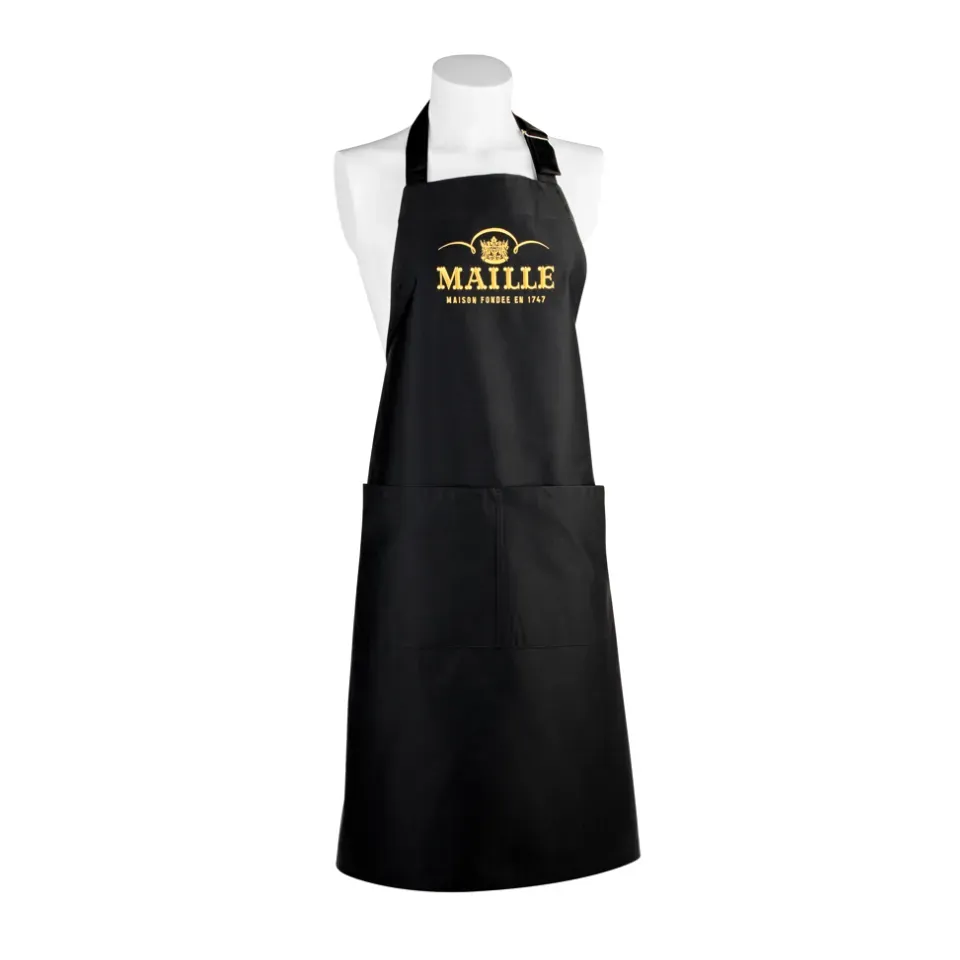 Maille Tablier Noir tablier cuisine noir 90 cm coton