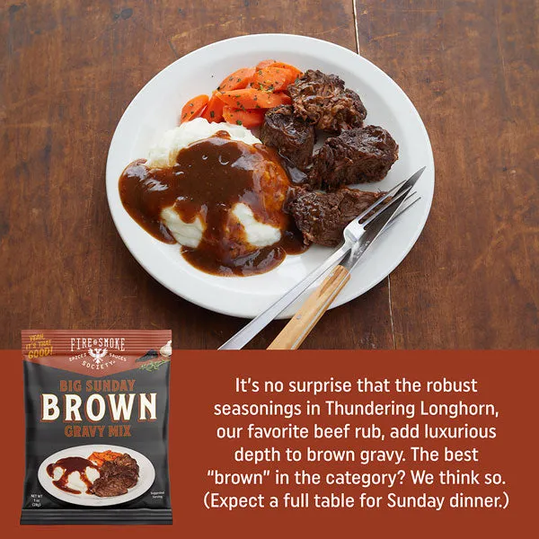Fire Smoke Society Brown Gravy Mix fond brun 12 sachets boeuf