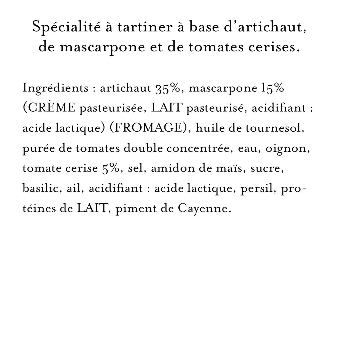 Maille Apéritif Artichaut Mascarpone Tomates Cerises tartinade 95g onctueuse