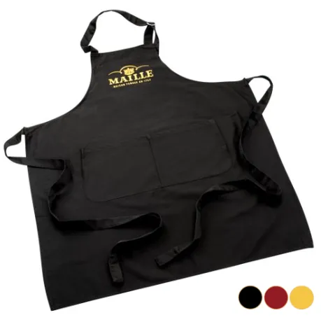 Maille Tablier Noir tablier coton 90x75cm blason doré