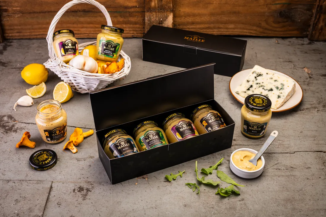 Maille Les Essentiels coffret 3 moutardes estragon truffe miel
