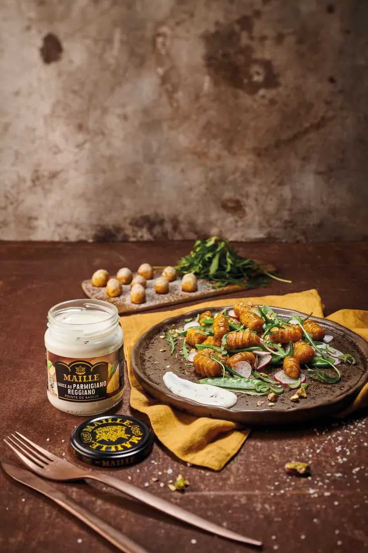 Maille Parmigiano sauce basilic pot verre 190 g