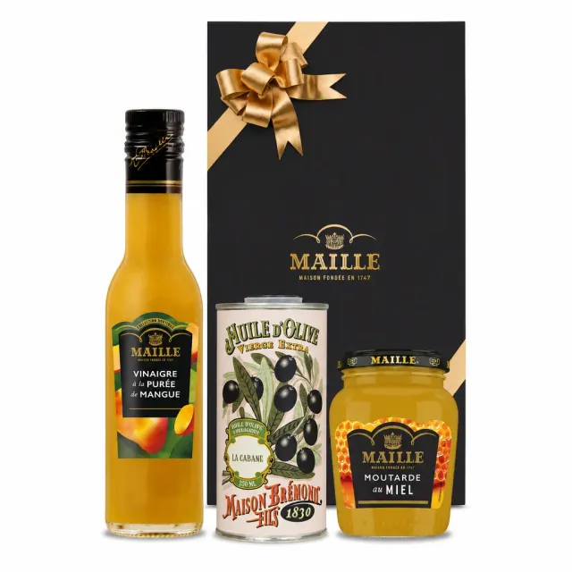 Maille Terre Exotique coffret cadeau 3 pièces mangue miel