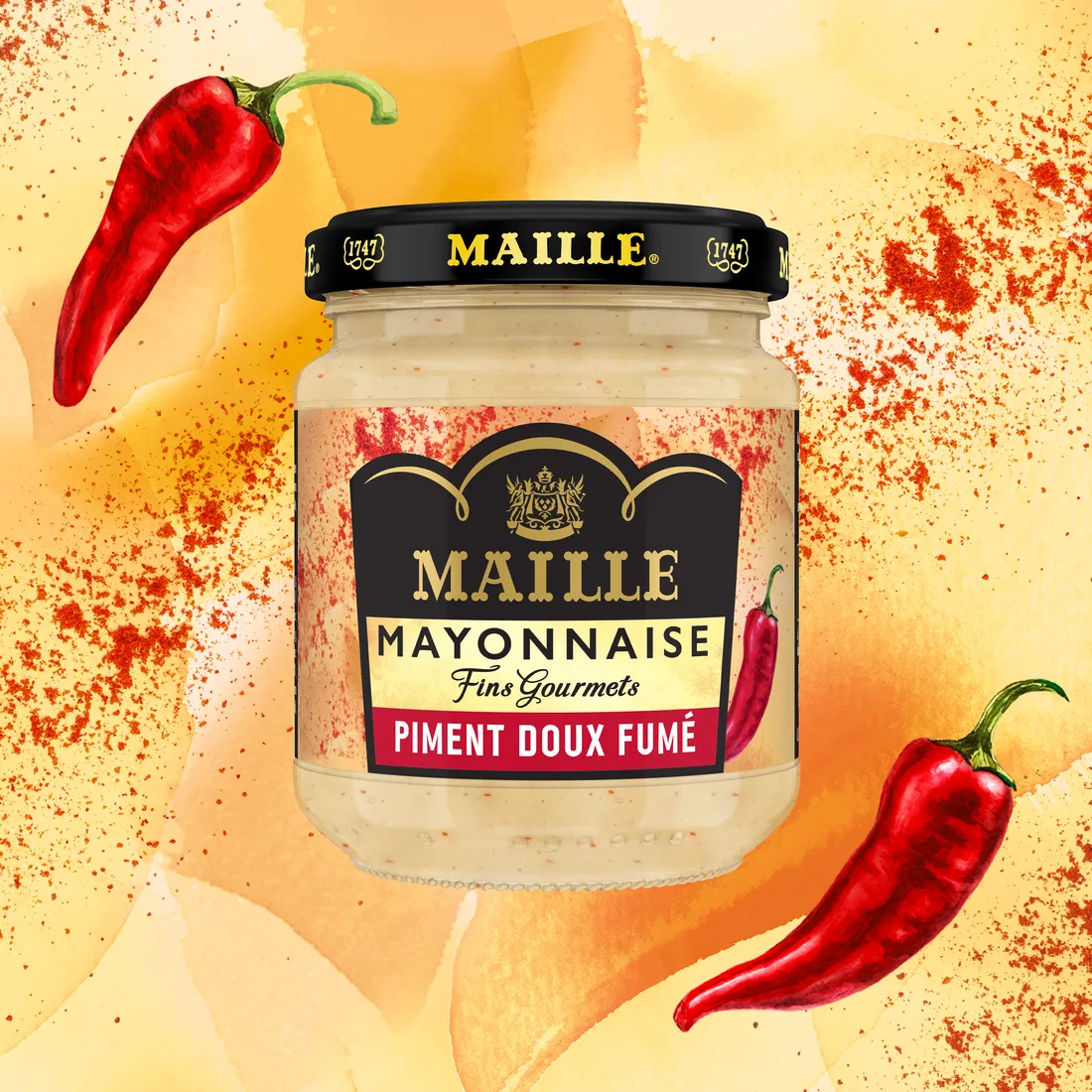Maille Fins Gourmets mayonnaise piment doux 185g