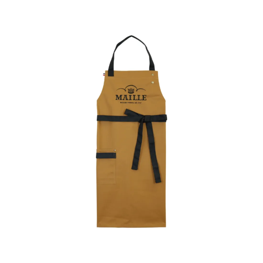 Maille x Atelier TB tablier noir caramel coton épais