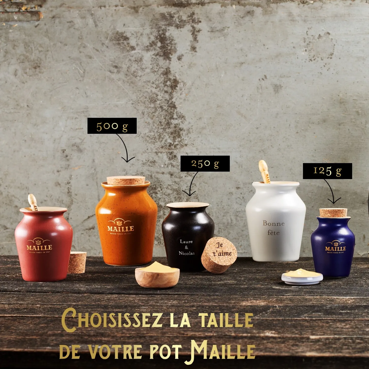 Maille Miel de Romarin moutarde pot grès douce
