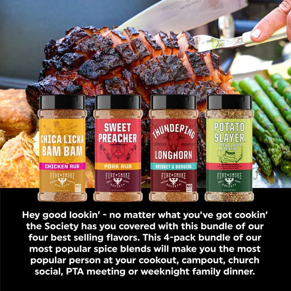 Fire Smoke Society Ultimate BBQ bundle épices lot 4 barbecue