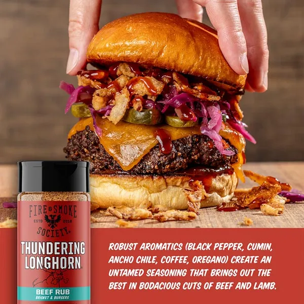 Fire Smoke Society Thundering Longhorn rub bœuf XL café ancho