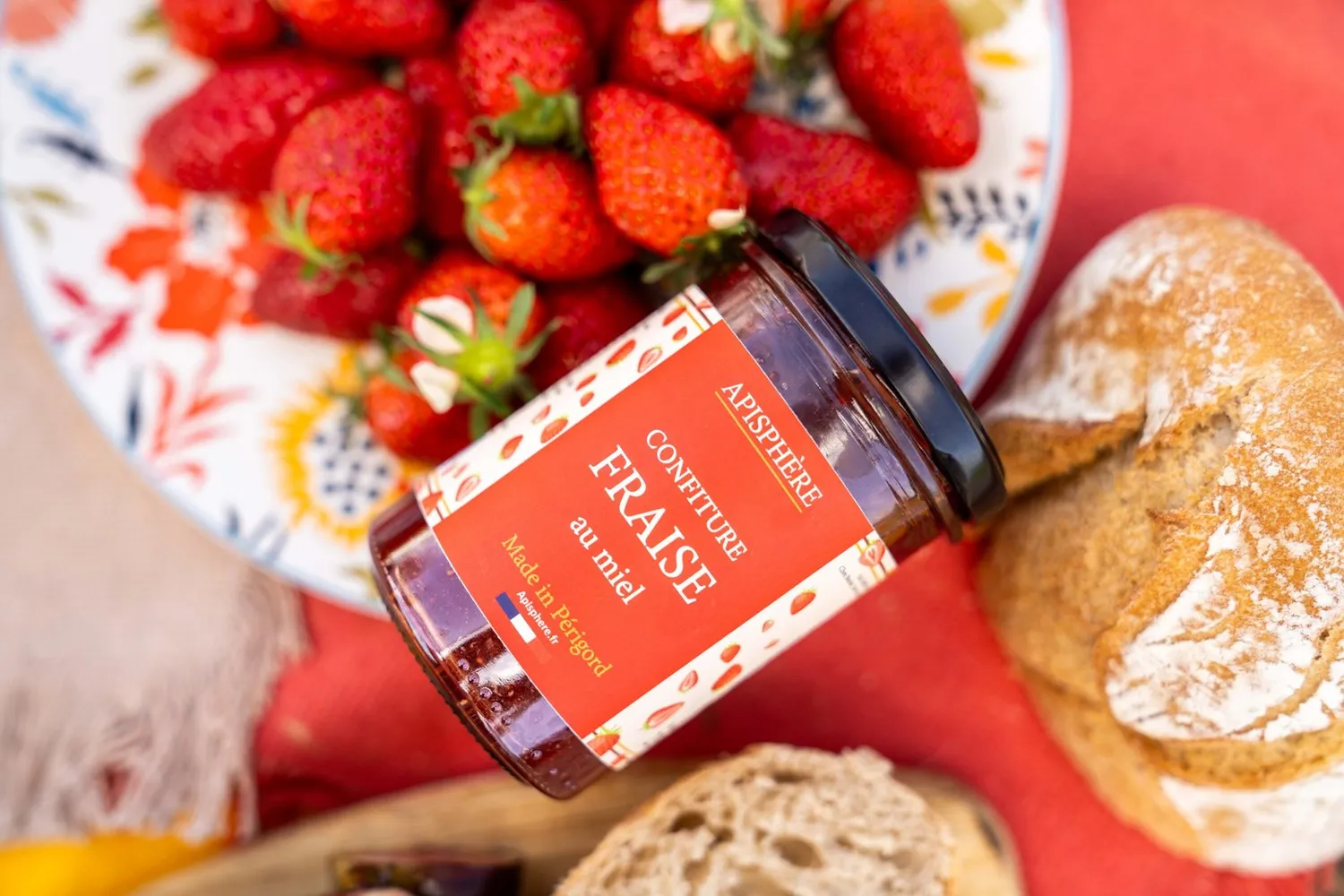 Apisphere Confiture de Fraise au Miel pot 230g fruitée