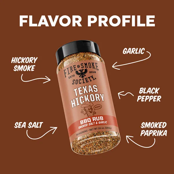 Fire Smoke Society Texas Hickory rub bœuf porc poulet fumé