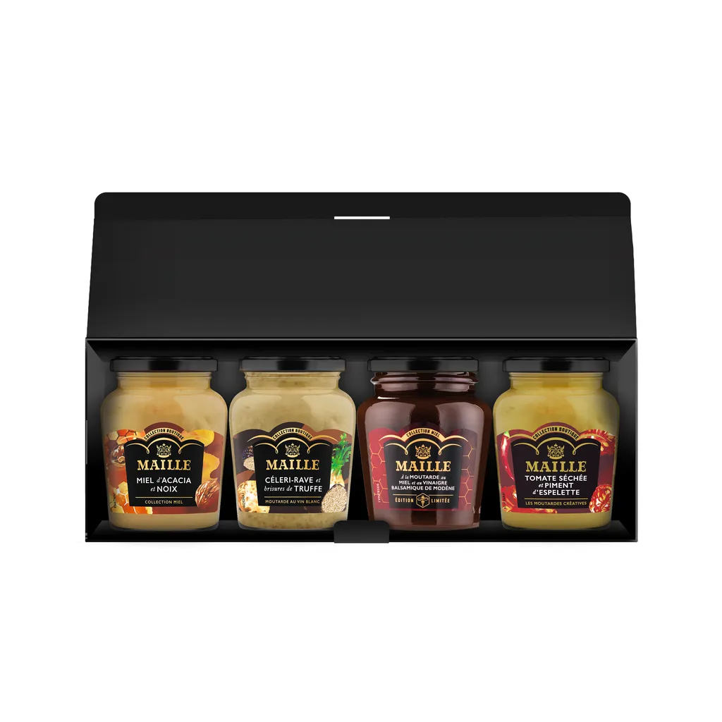 Maille Sucré Salé coffret 4 moutardes miel truffe
