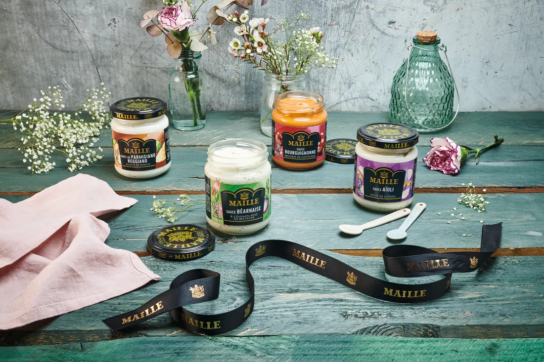 Maille Digoin pot à sauce grès vert sapin artisanal