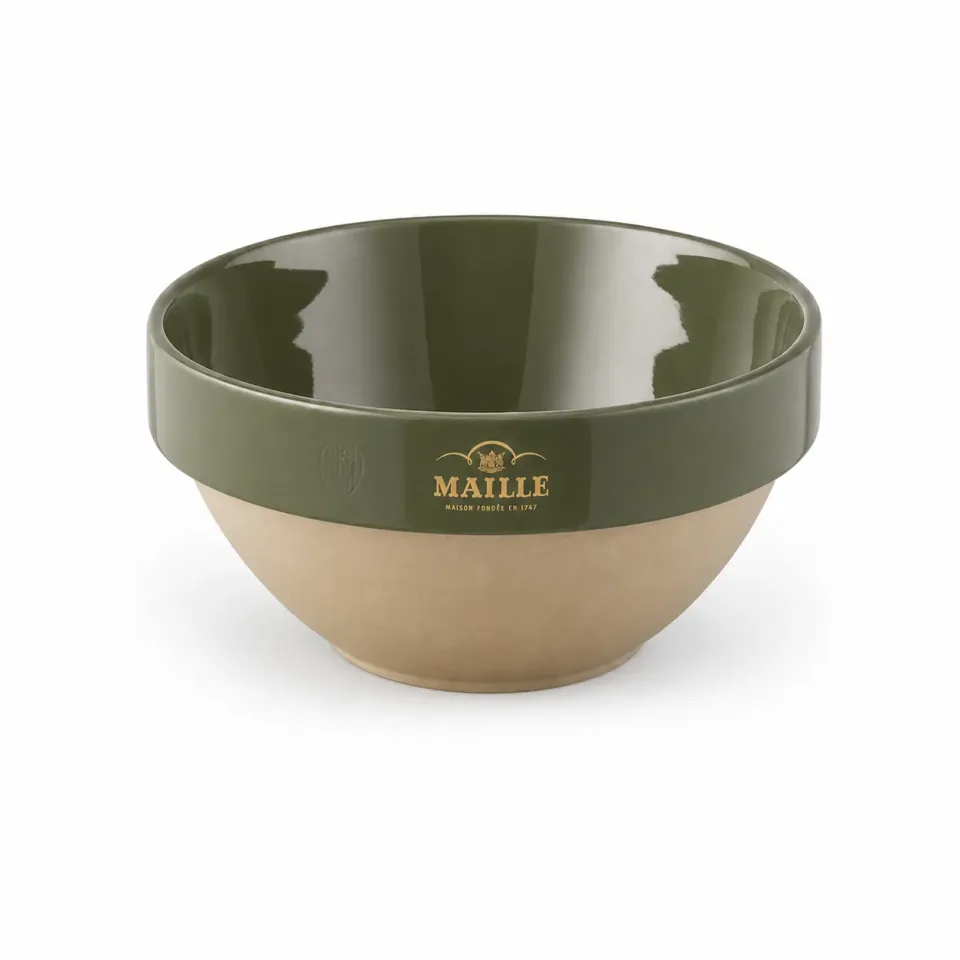 Maille Manufacture de Digoin saladier grès émaillé sauge