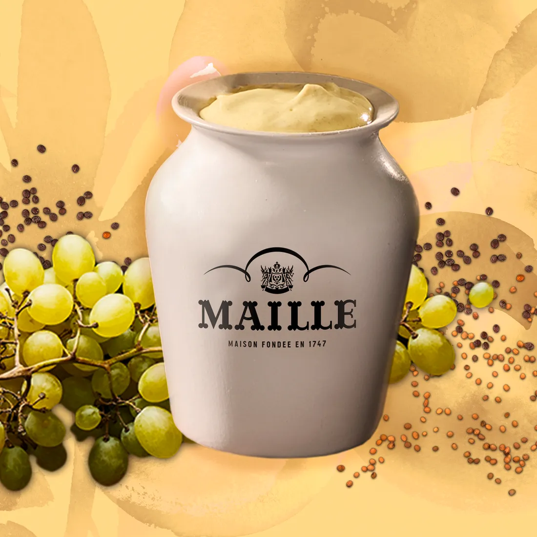 Maille Chardonnay moutarde pot grès 125 g notes citron