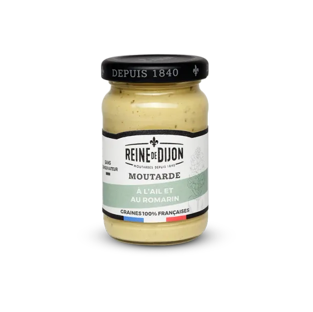 Reine de Dijon Ail Romarin moutarde méditerranéenne