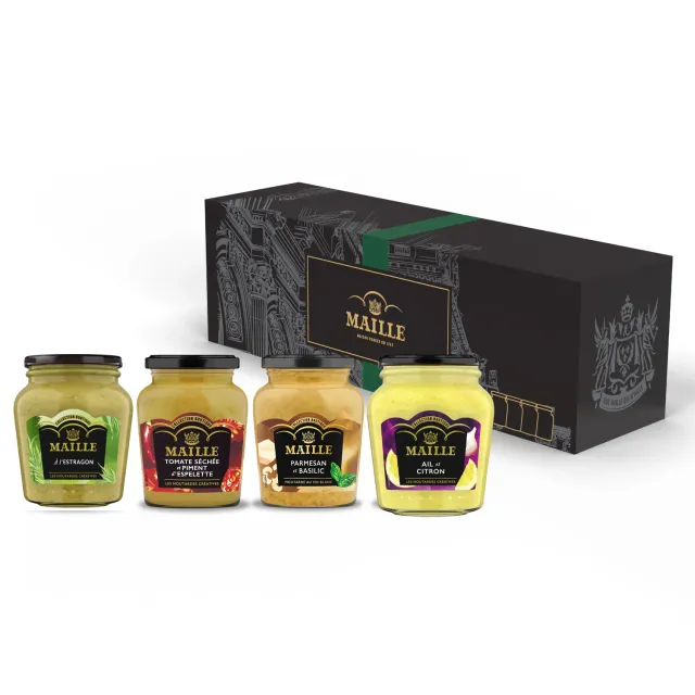 Maille coffret assaisonnement 4 moutardes cadeau