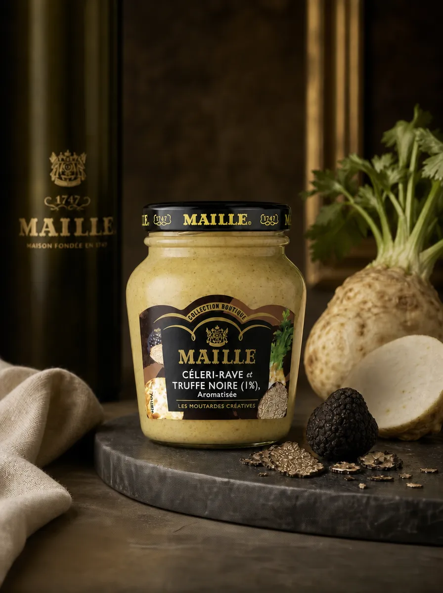 Maille Collection Truffe Céleri et Brisures de Truffe moutarde 108g mi-forte