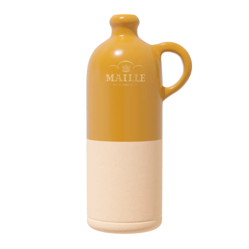 Maille Cruchon Bi Matière Jonquille pot à moutarde grès