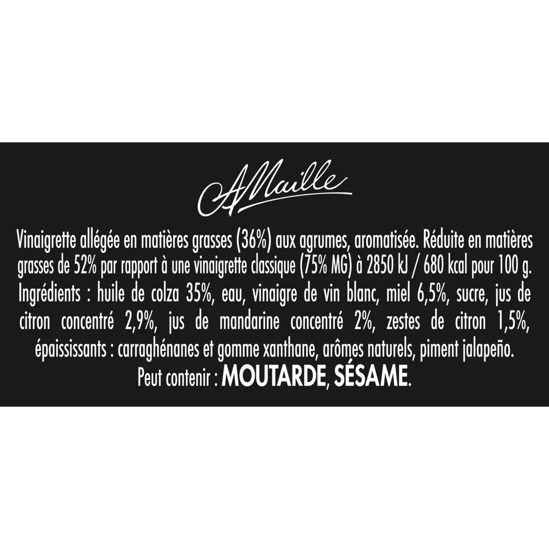 Maille Agrume Miel Citron vinaigrette 360ml fruitée