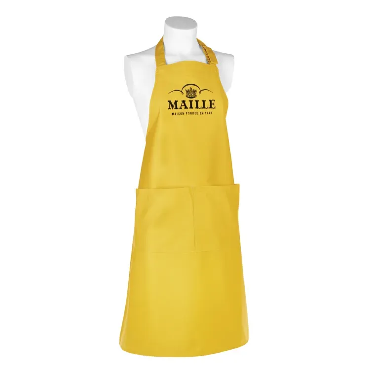 Maille Tablier jaune tablier cuisine coton 90 cm poche