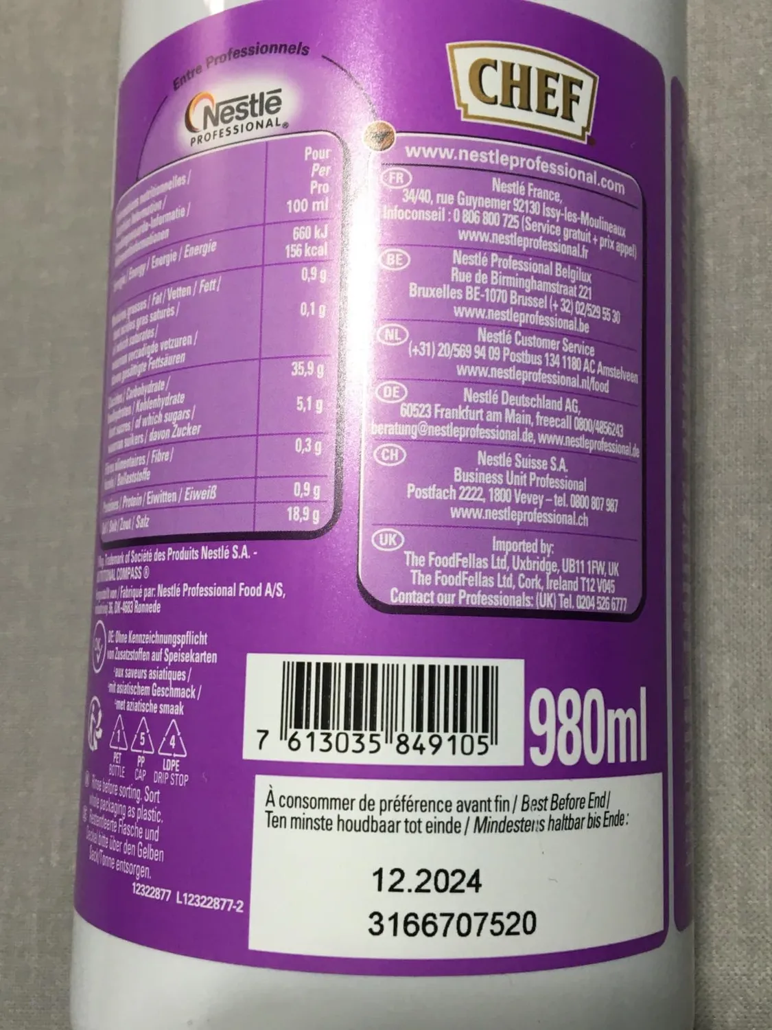 CHEF Concentré Liquide Asian sauce 980ml