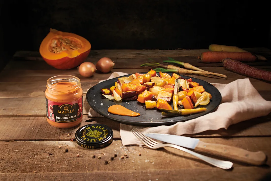 Maille Bourguignonne sauce châtaigne 190 g vin rouge