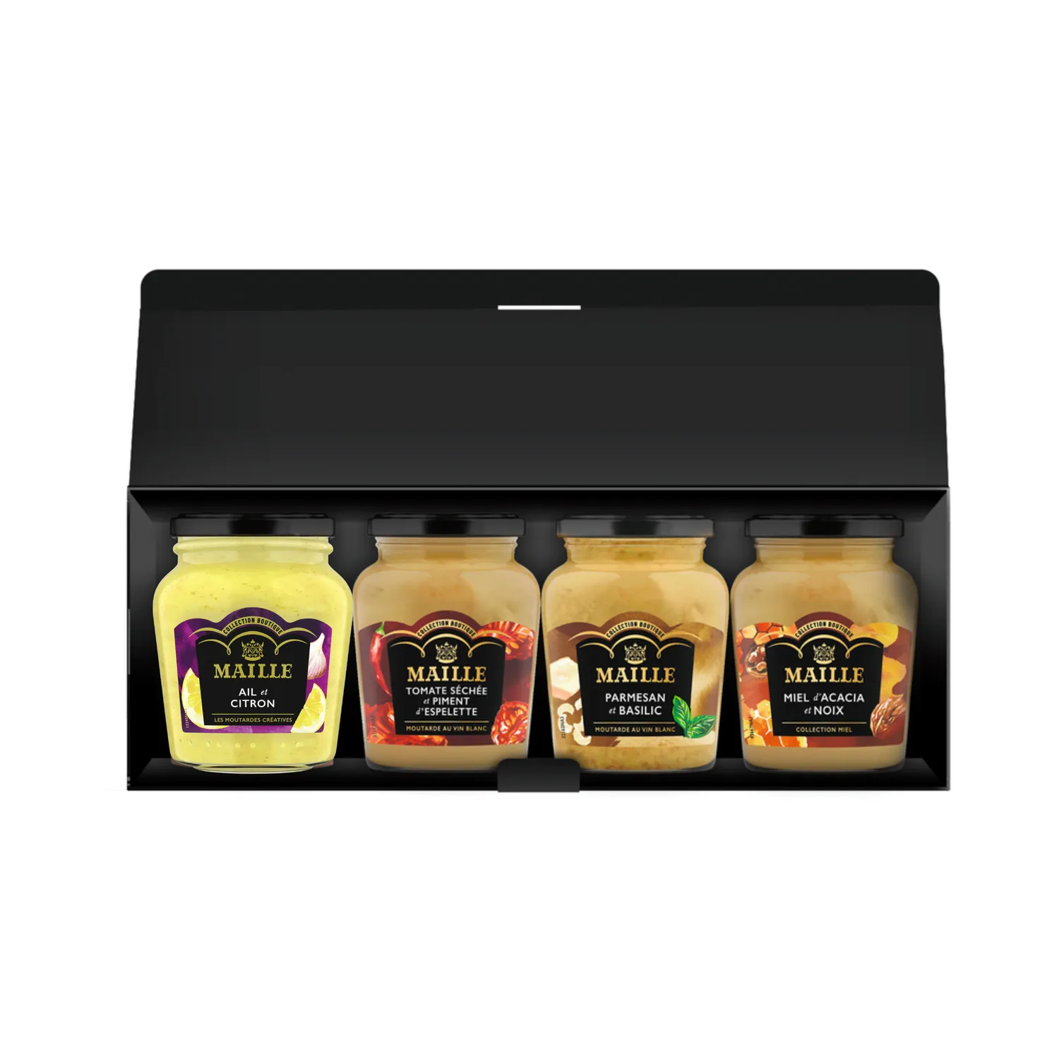 Maille Coffret Saveurs Méditerranée moutardes 4 pots