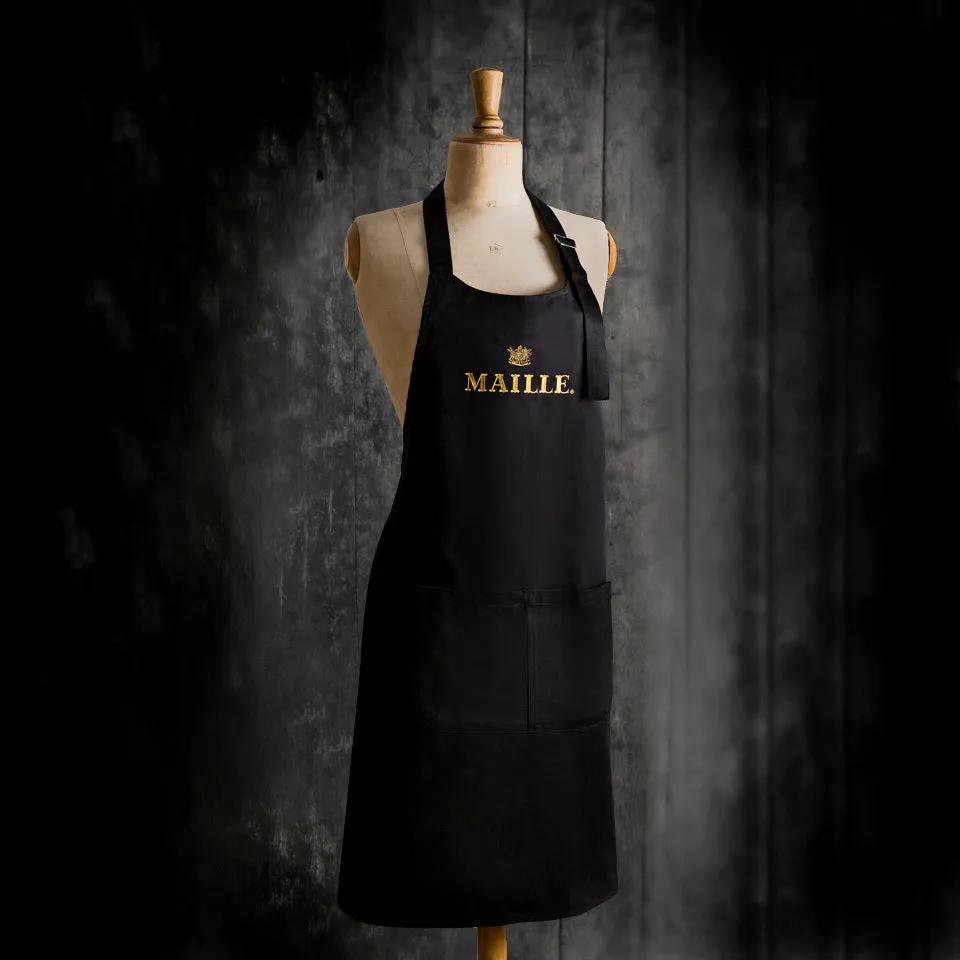 Maille Tablier Noir tablier cuisine noir 90 cm coton
