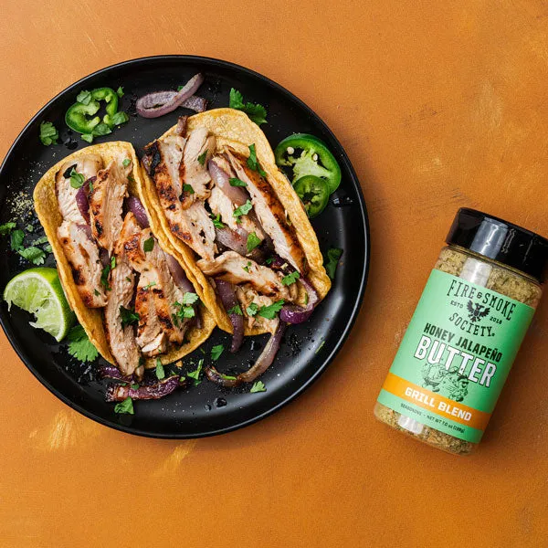 Fire Smoke Society Honey Jalapeno Butter rub tacos miel piment