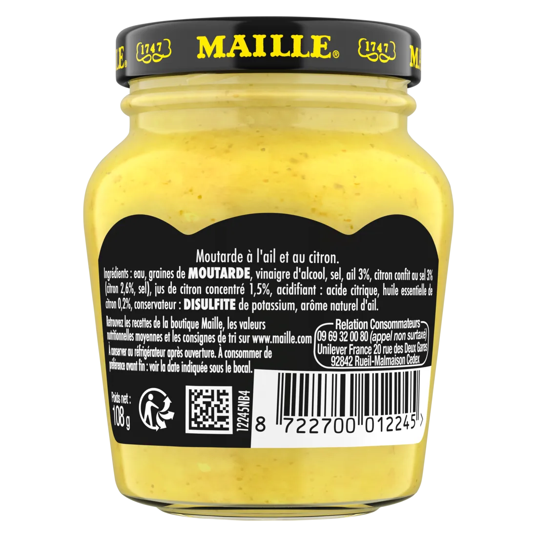 Maille moutarde ail et citron méditerranéenne 108 g