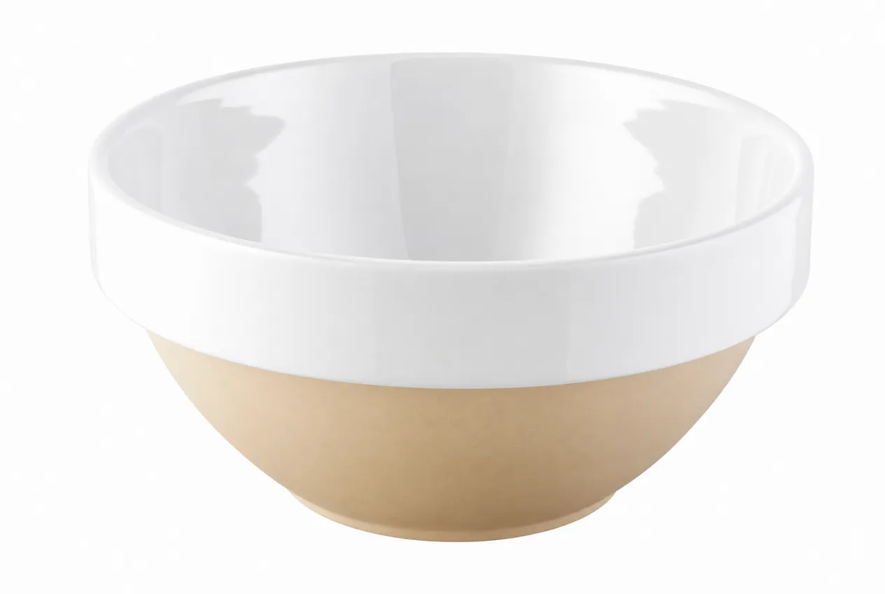 Maille x Digoin saladier grès émail blanc artisanal