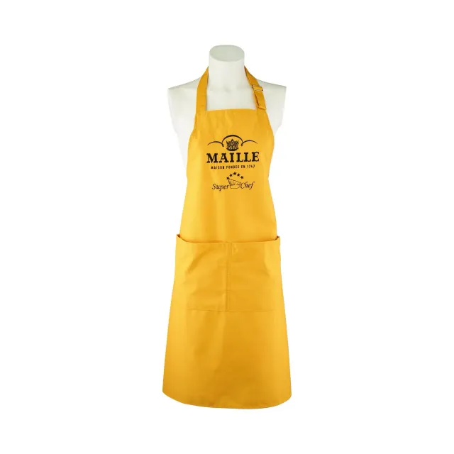 Maille Super Chef tablier jaune brodé coton taille unique