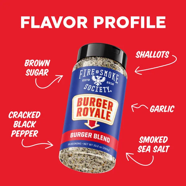 Fire Smoke Society Burger Royale rub burger oignon grillé
