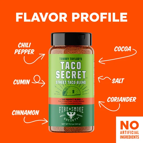 Fire Smoke Society Taco Secret épices tacos 9.2 oz cumin