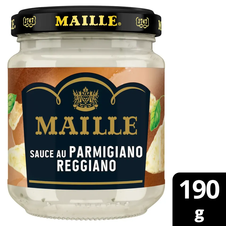 Maille Parmigiano sauce basilic pot verre 190 g