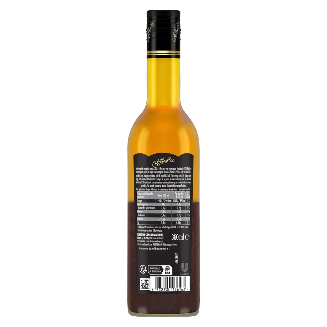 Maille vinaigrette légère huile d’olive noire 36 cl