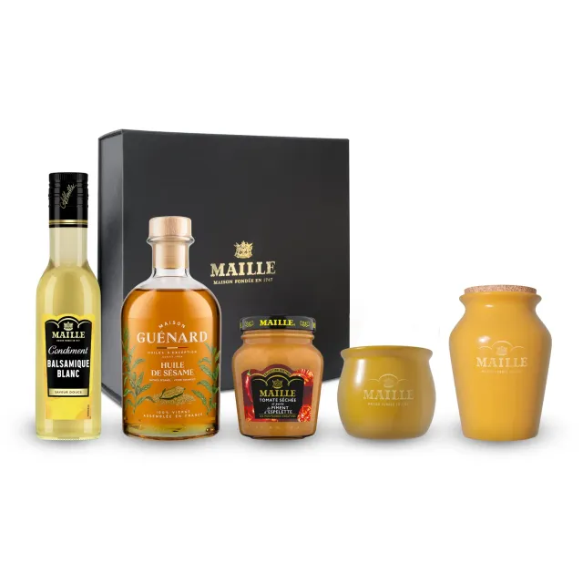 Maille Jonquilles et Délices coffret moutarde 5 pièces cadeau