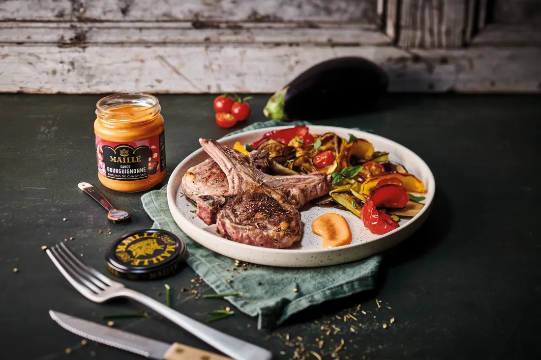 Maille Bourguignonne sauce châtaigne 190 g vin rouge